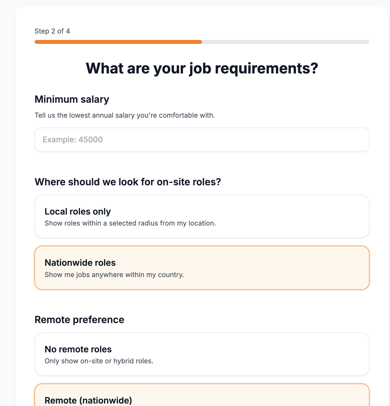 Tell us what you’re looking for